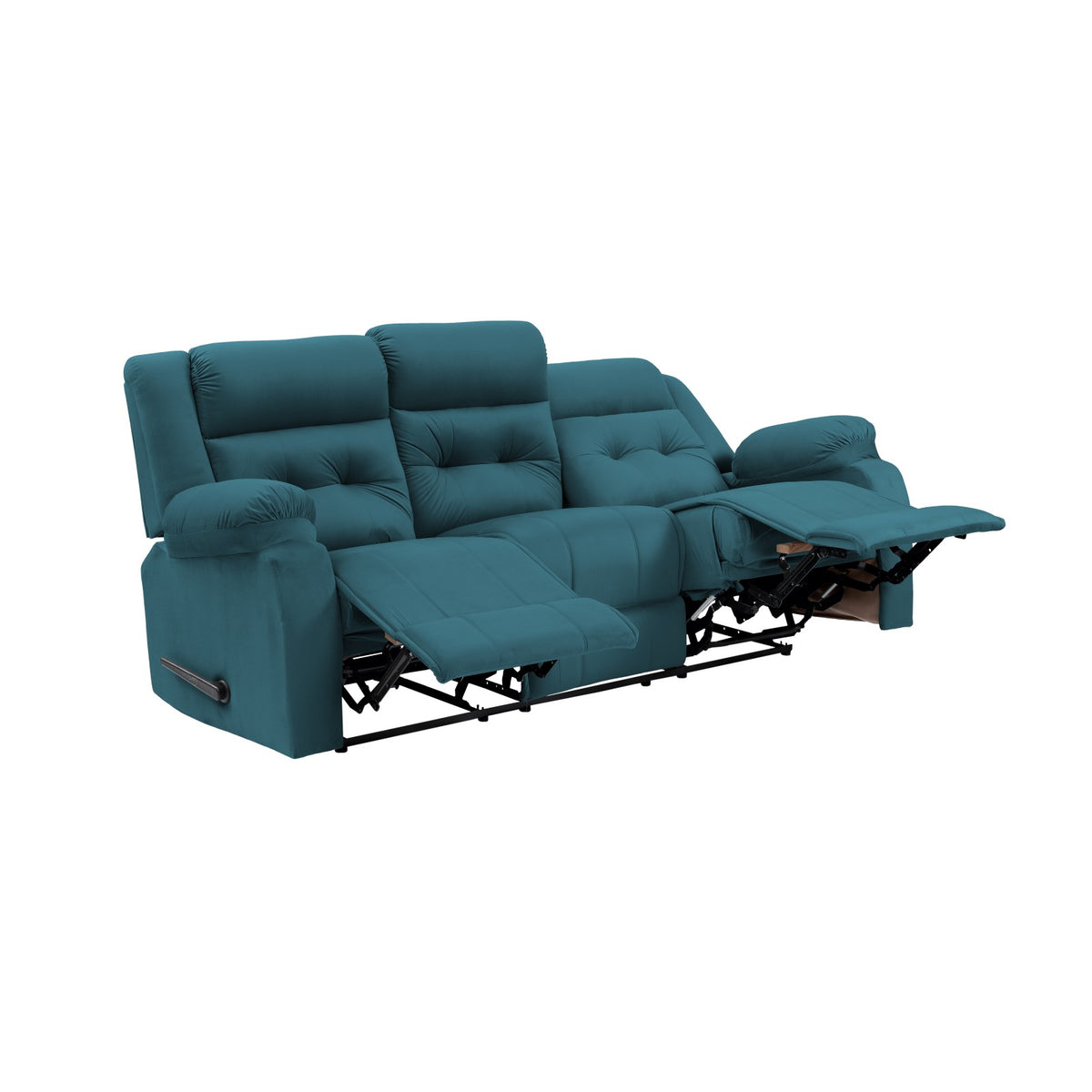Velvet Triple Recliner Chair - NZ30 Dark Turquoise