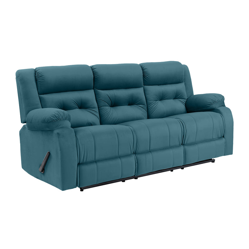Velvet Triple Recliner Chair - Dark Turquoise - NZ30