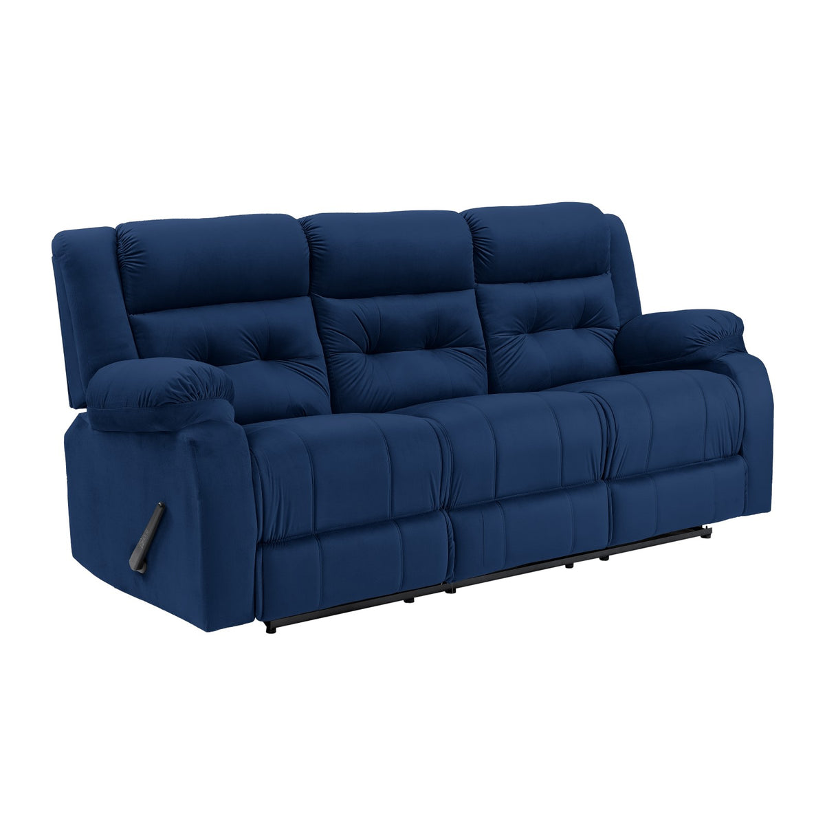 Velvet Triple Recliner Chair - NZ30 Dark Blue