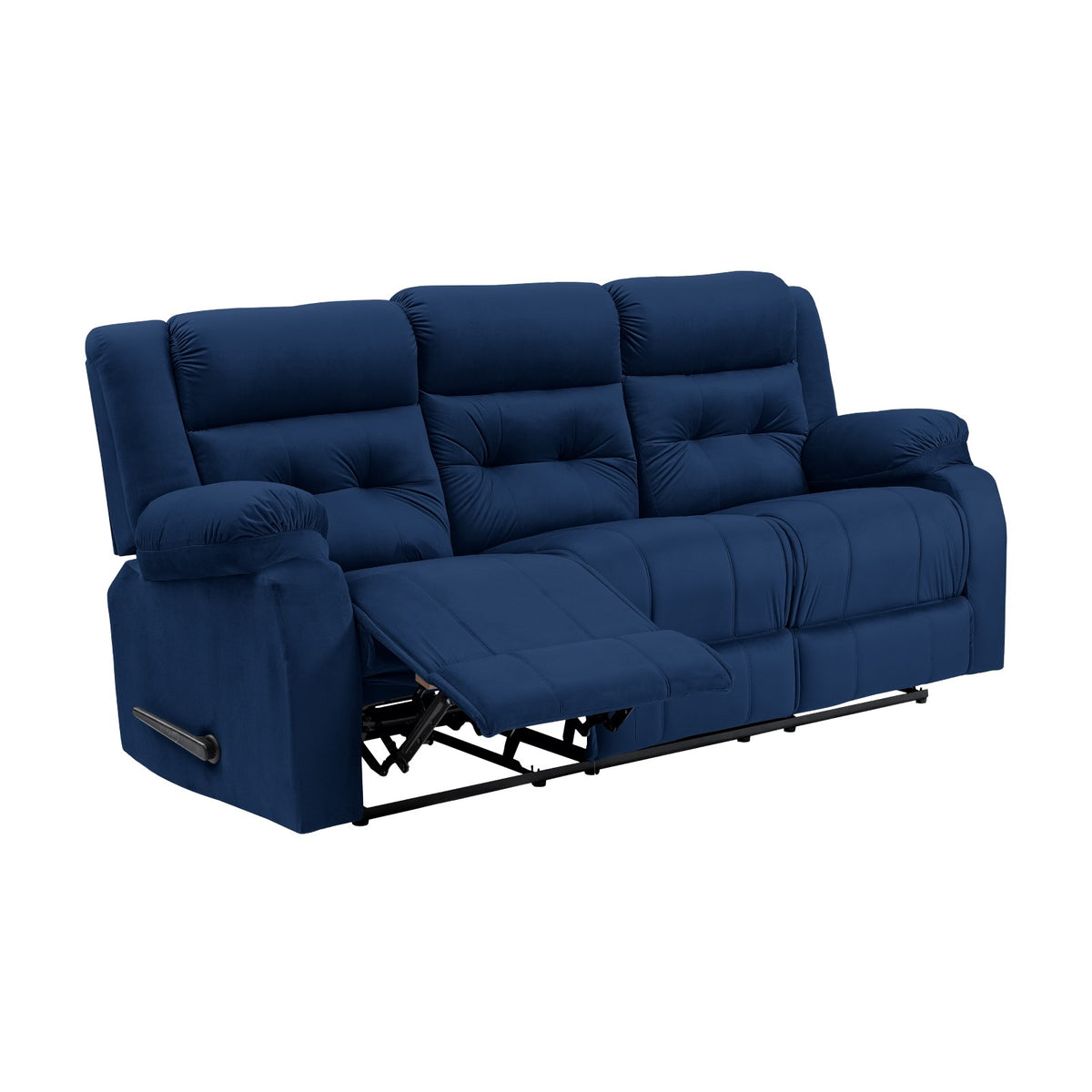 Velvet Triple Recliner Chair - NZ30 Dark Blue