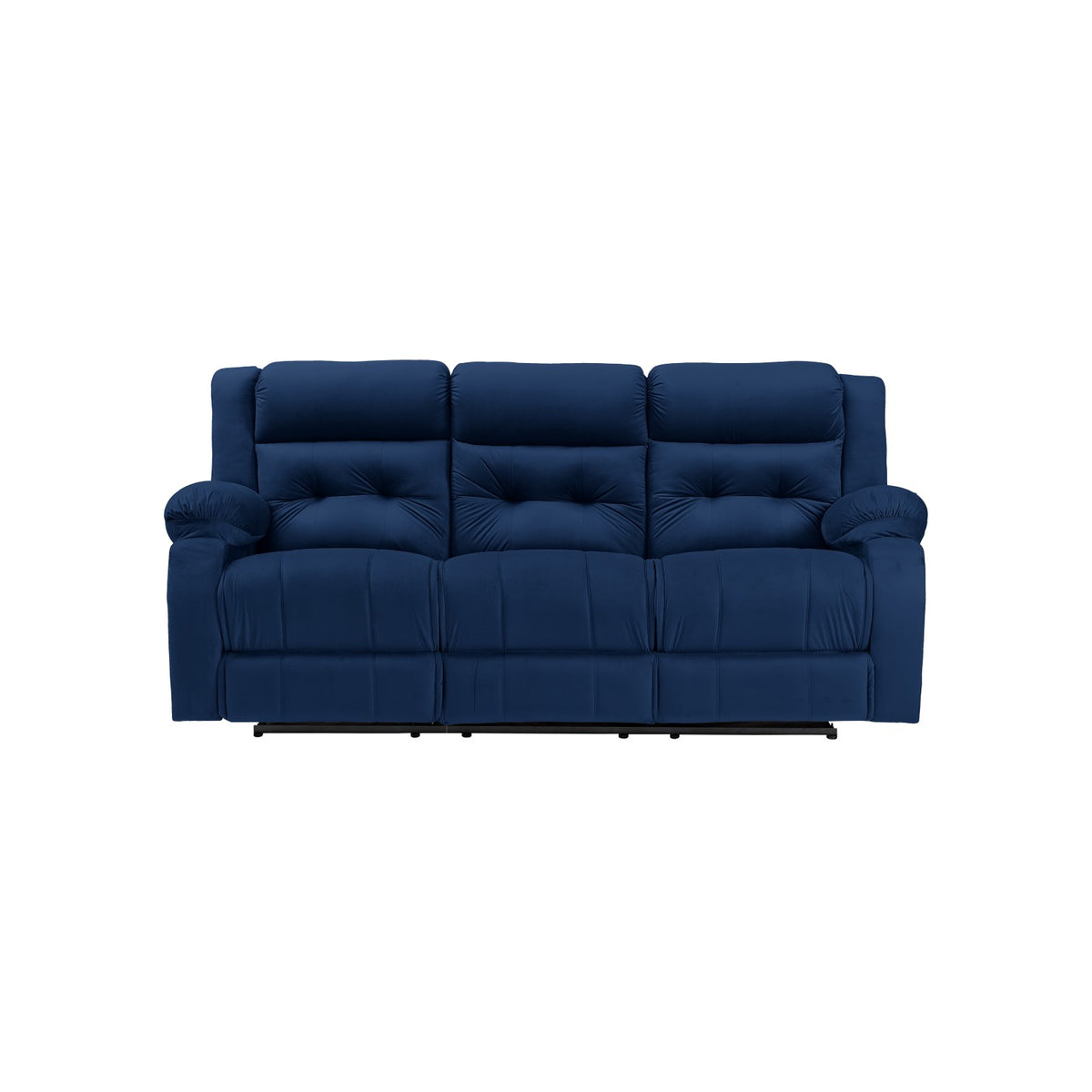 Velvet Triple Recliner Chair - NZ30 Dark Blue