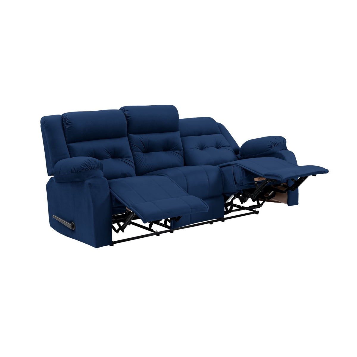 Velvet Triple Recliner Chair - NZ30 Dark Blue