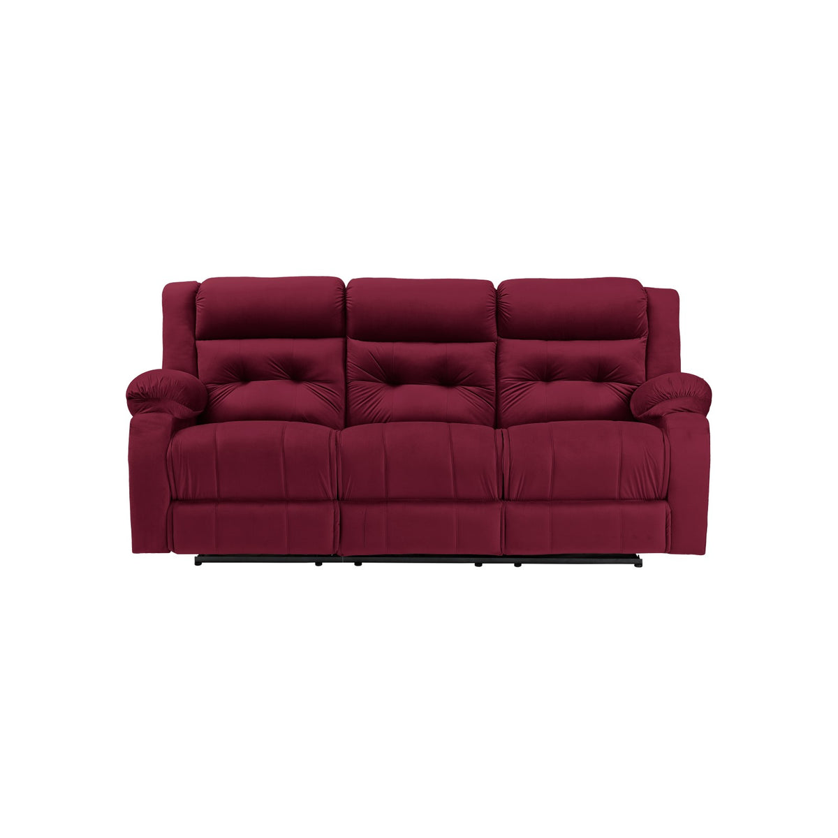 Velvet Triple Recliner Chair - NZ30 Burgundy