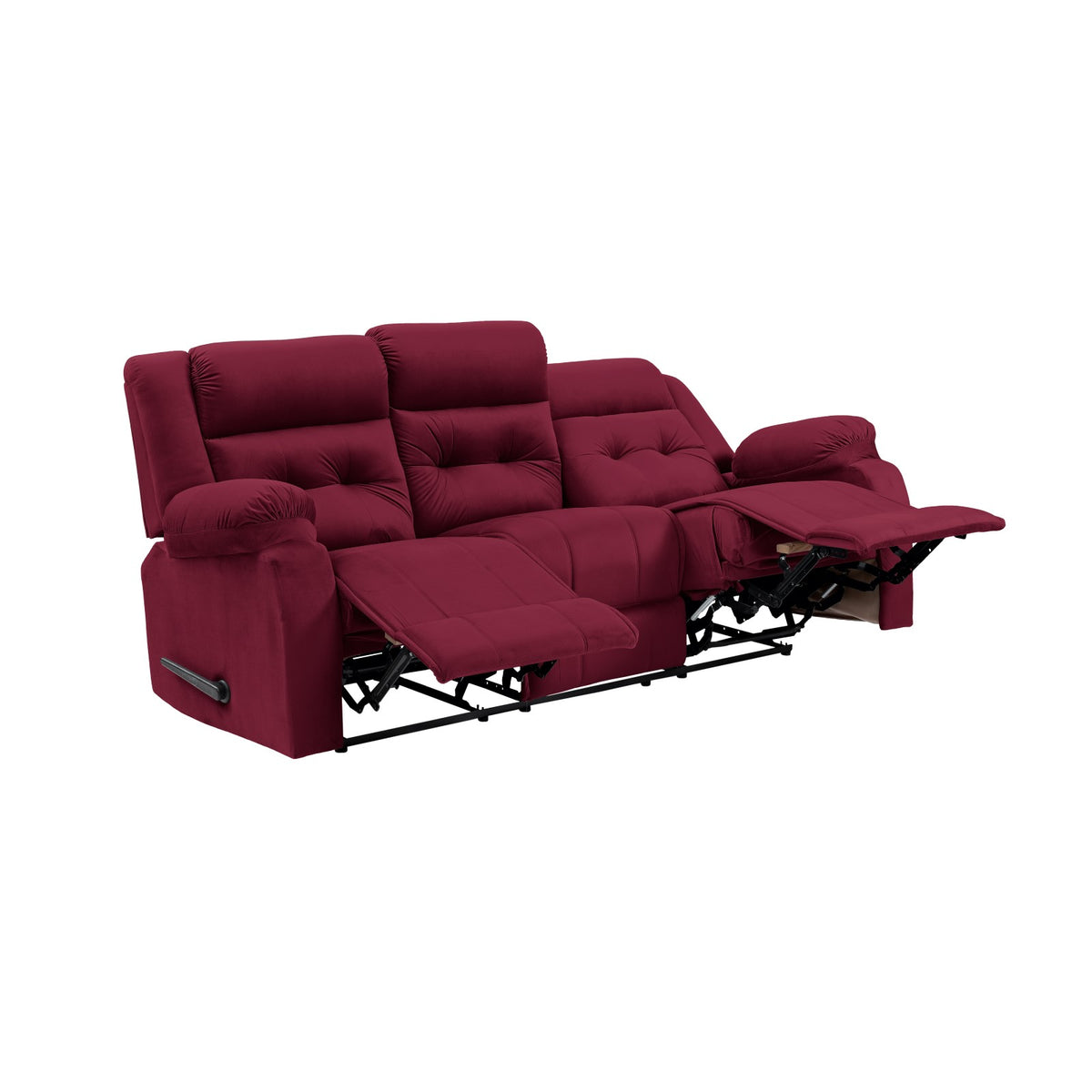 Velvet Triple Recliner Chair - NZ30 Burgundy