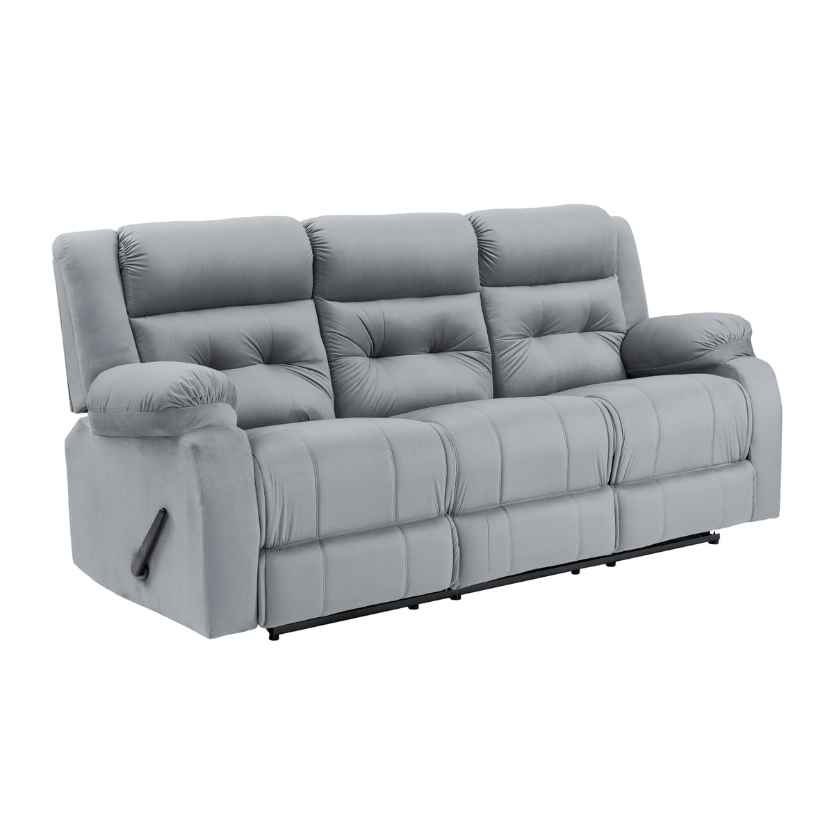 Velvet Triple Recliner Chair - NZ30 Grey