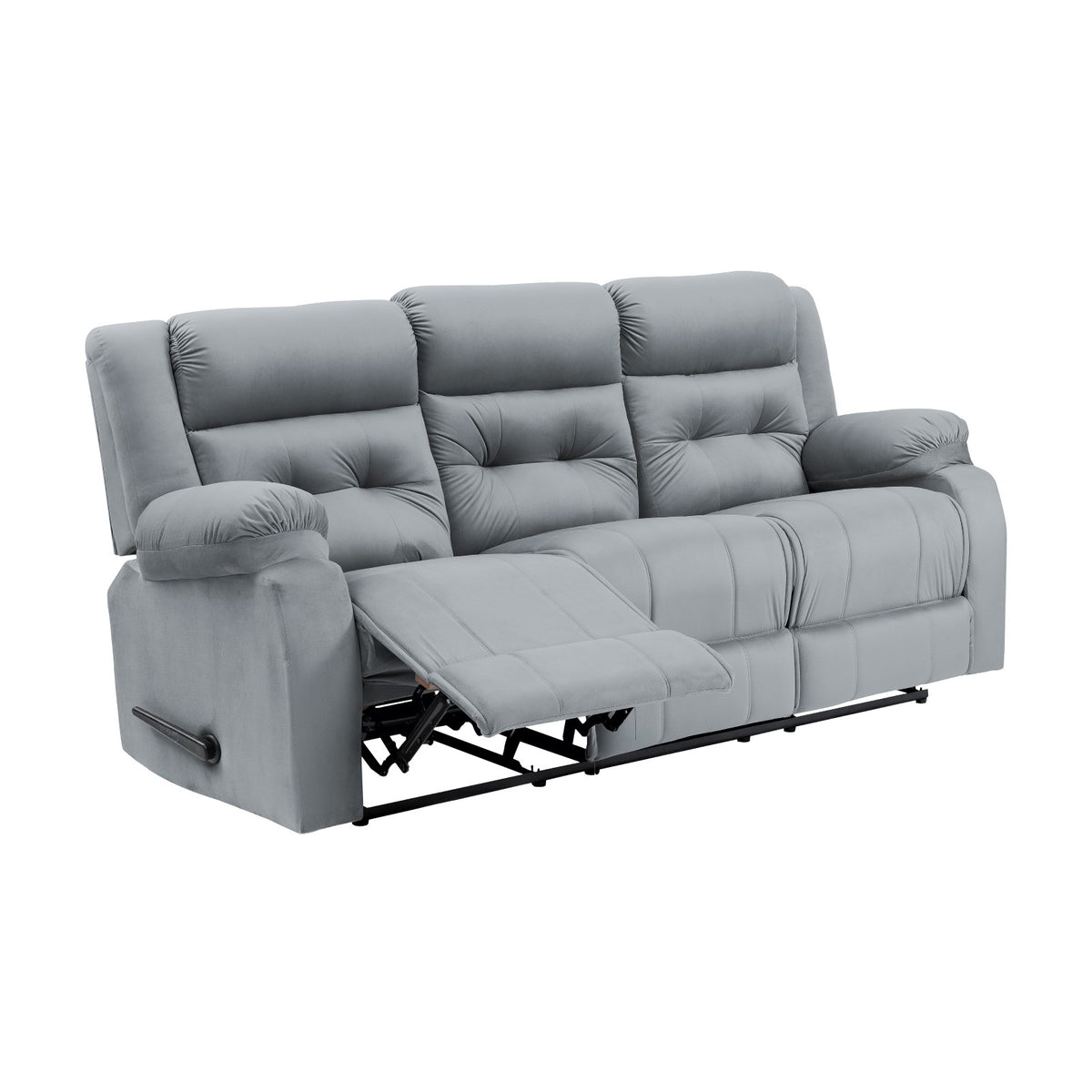 Velvet Triple Recliner Chair - NZ30 Grey