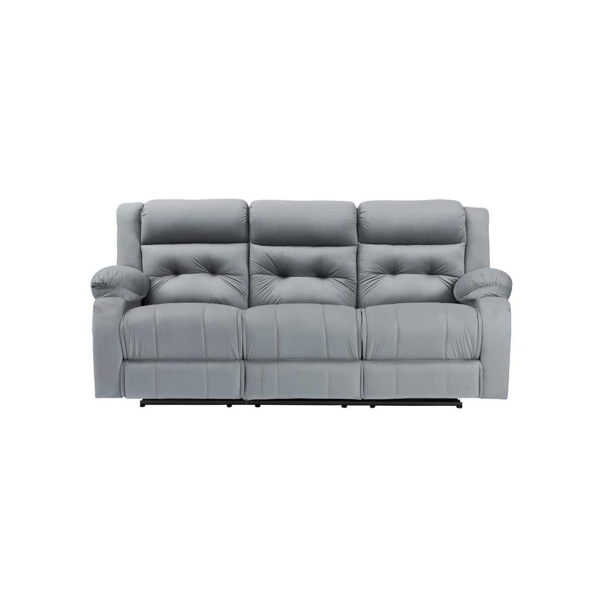 Velvet Triple Recliner Chair - NZ30 Grey