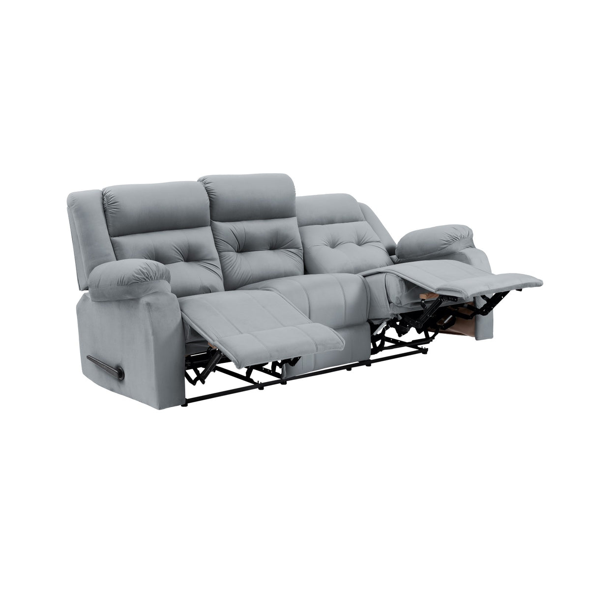 Velvet Triple Recliner Chair - NZ30 Grey