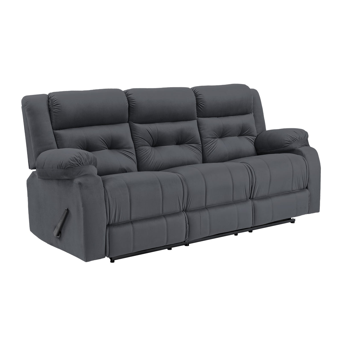 Velvet Triple Recliner Chair - NZ30 Dark Grey