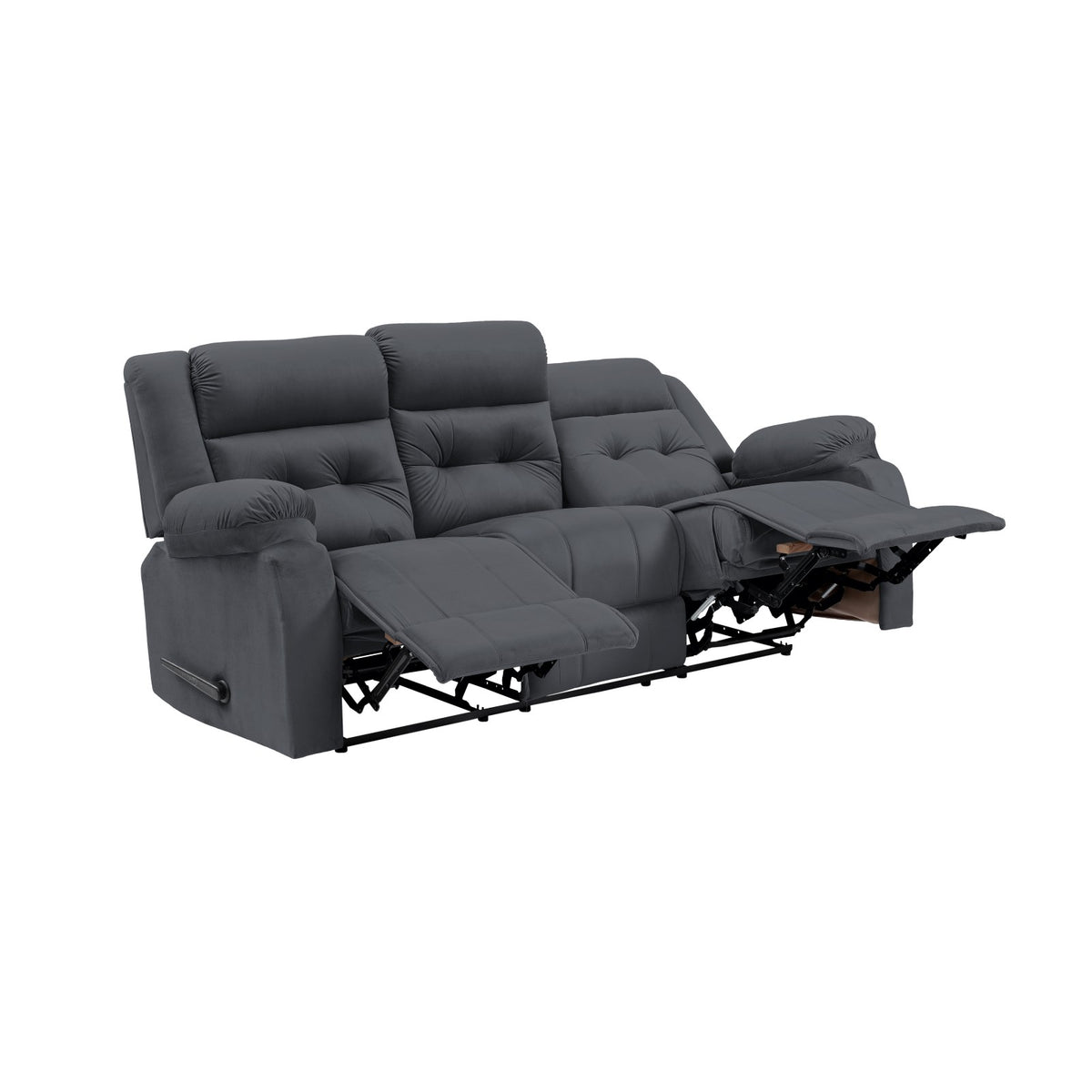 Velvet Triple Recliner Chair - NZ30 Dark Grey