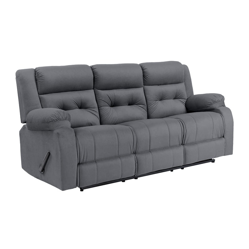 Velvet Triple Recliner Chair - Dark Grey - NZ30