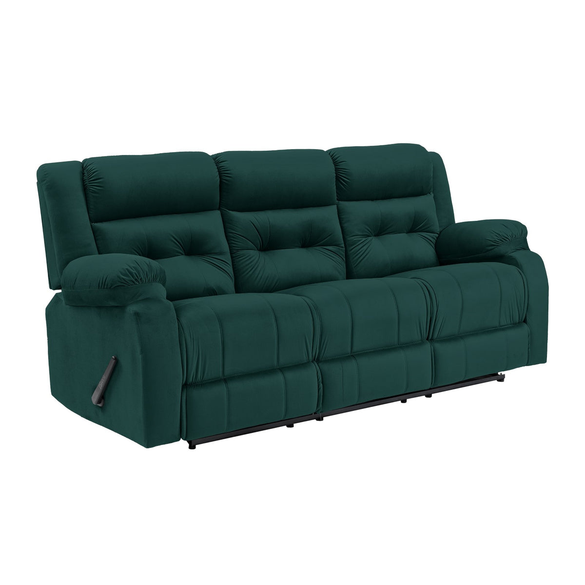 Velvet Triple Recliner Chair - NZ30 Dark Green