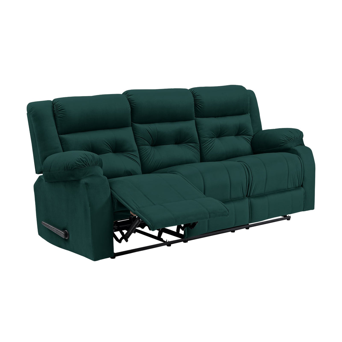 Velvet Triple Recliner Chair - NZ30 Dark Green