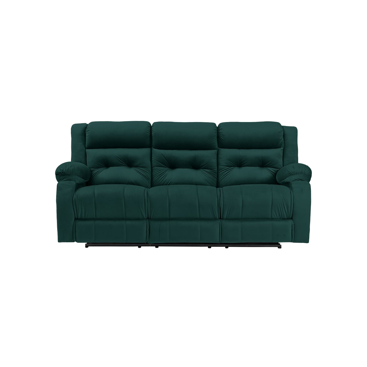 Velvet Triple Recliner Chair - NZ30 Dark Green