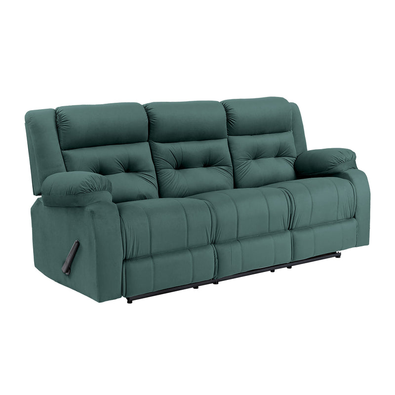 Velvet Triple Recliner Chair - Dark Green - NZ30
