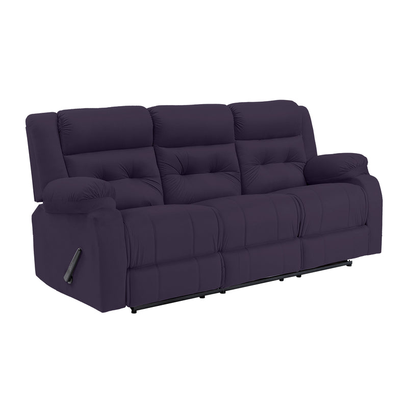 Velvet Triple Recliner Chair - Dark Purple - NZ30