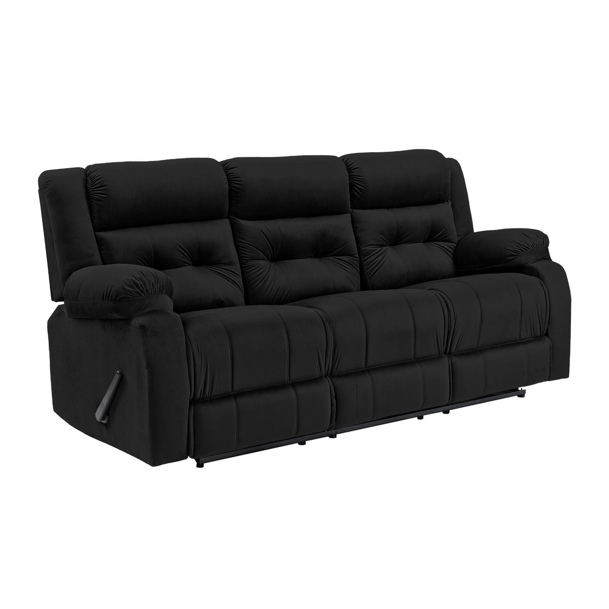 Velvet Triple Recliner Chair - NZ30 Black