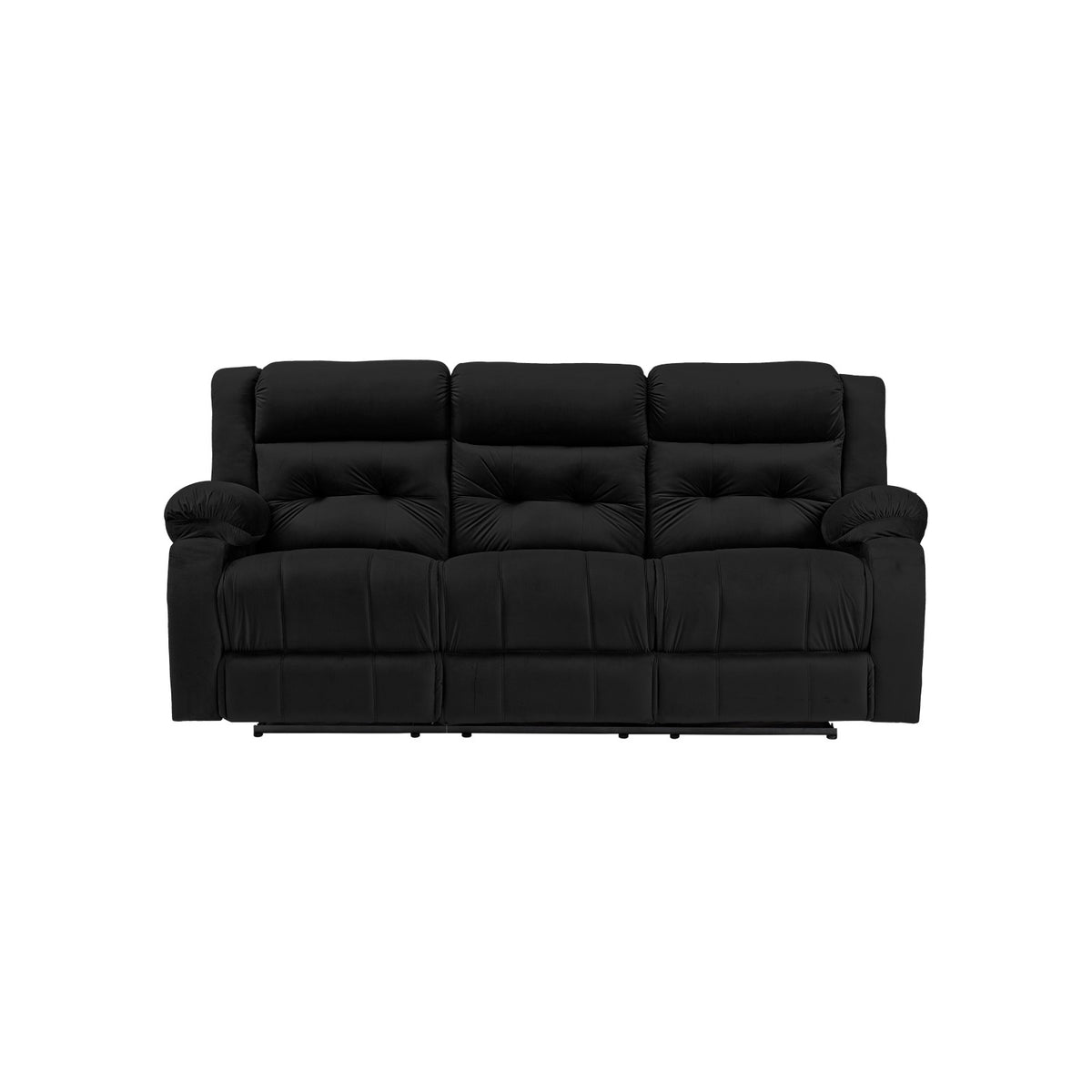 Velvet Triple Recliner Chair - NZ30 Black