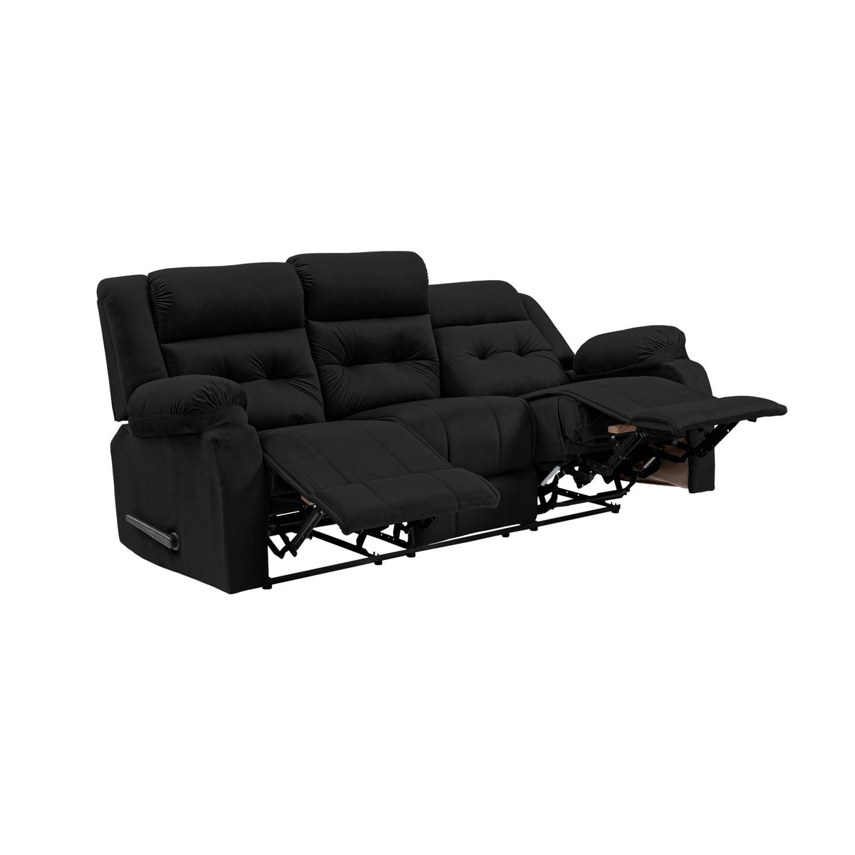 Velvet Triple Recliner Chair - NZ30 Black