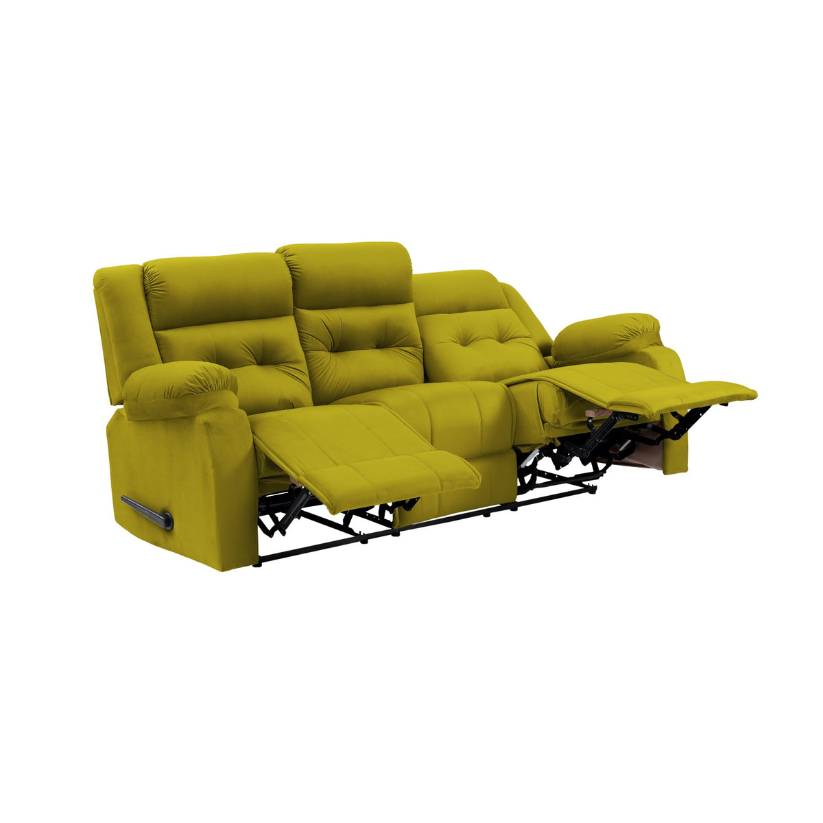 Velvet Triple Recliner Chair - NZ30 Gold