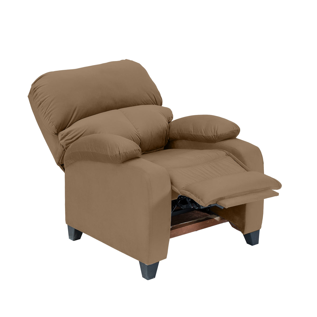 Velvet Classic Recliner Chair - NZ71 Light Brown