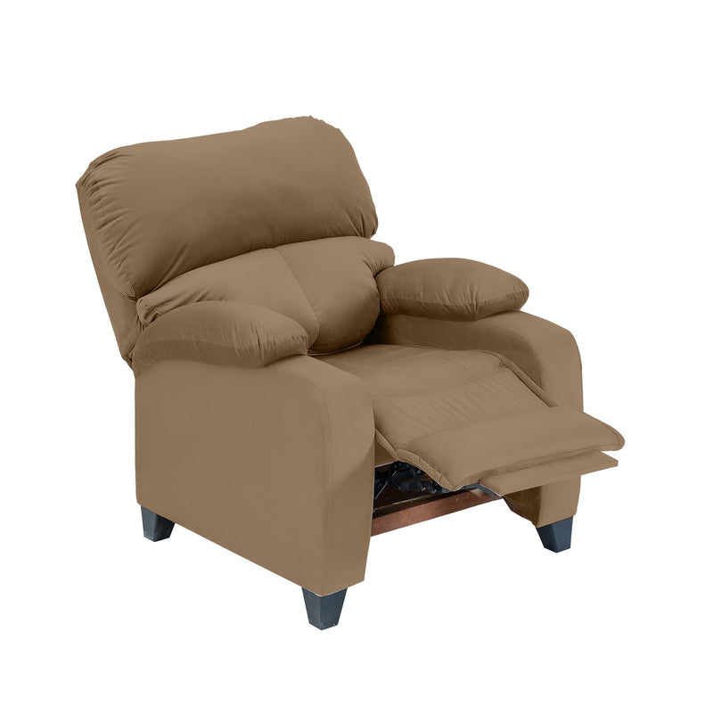 Velvet Classic Recliner Chair - Light Brown - NZ71