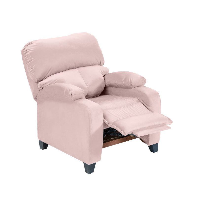 Velvet Classic Recliner Chair - Light Pink - NZ71