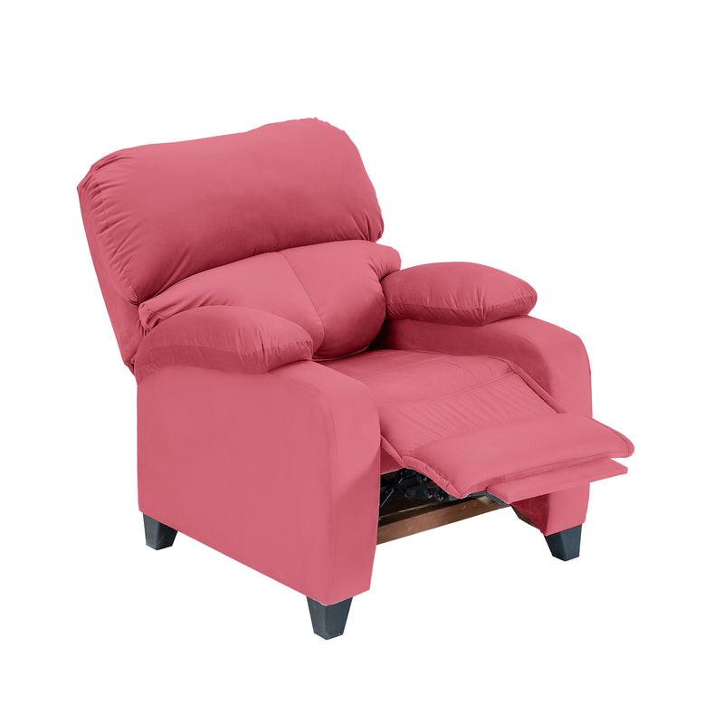 Velvet Classic Recliner Chair - Dark Pink - NZ71