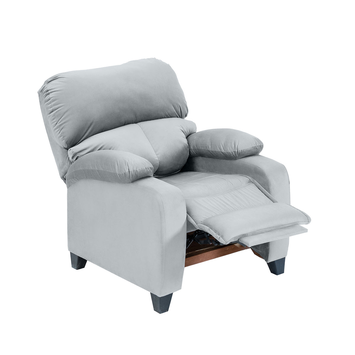 Velvet Classic Recliner Chair - NZ71 Grey