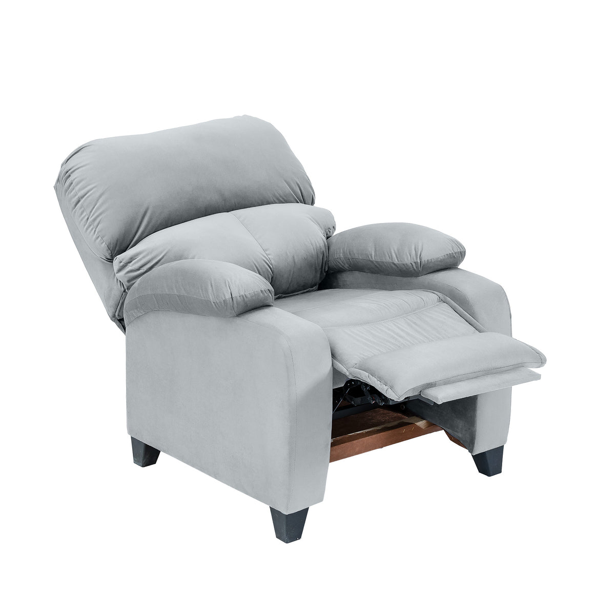 Velvet Classic Recliner Chair - NZ71 Grey