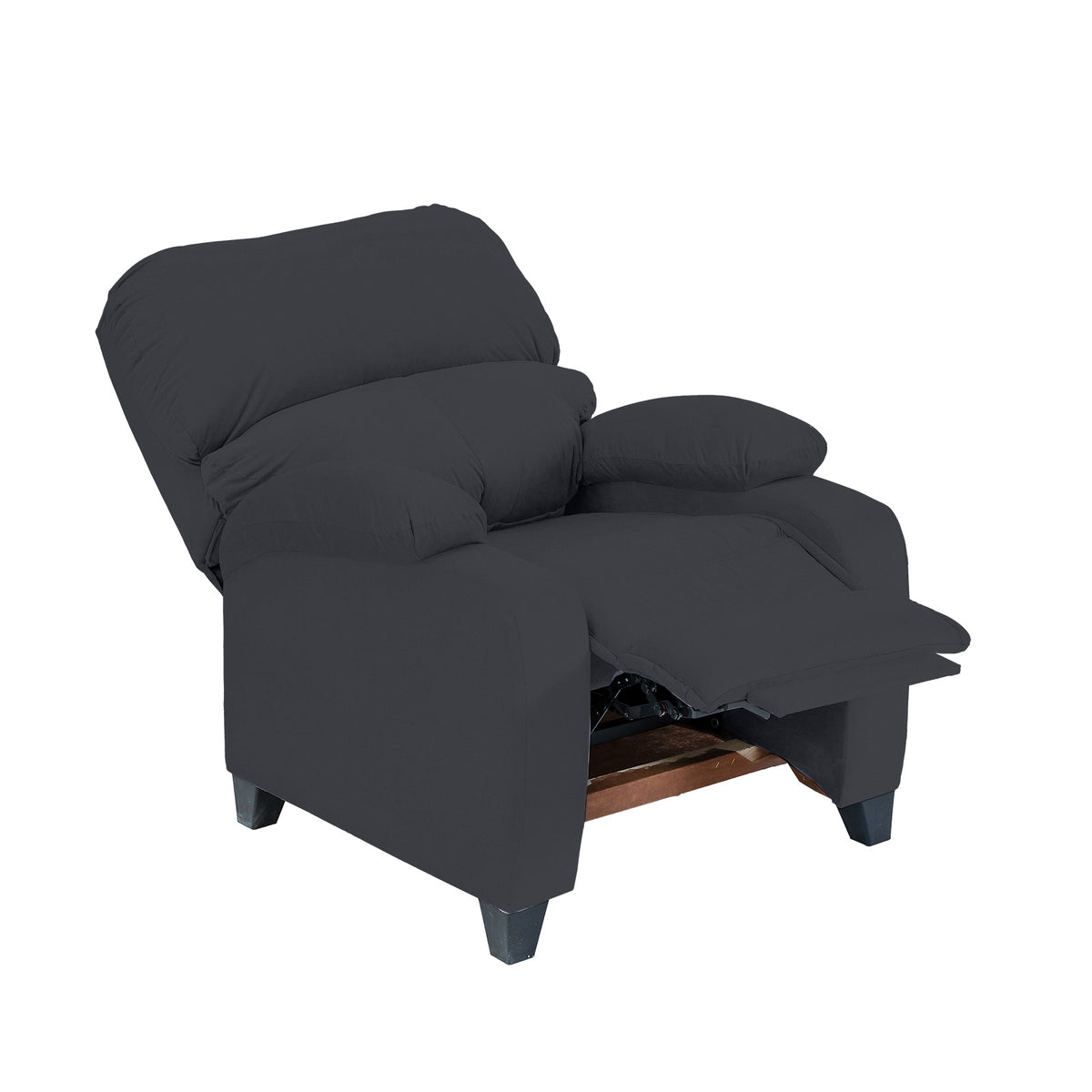Velvet Classic Recliner Chair - NZ71 Dark Grey