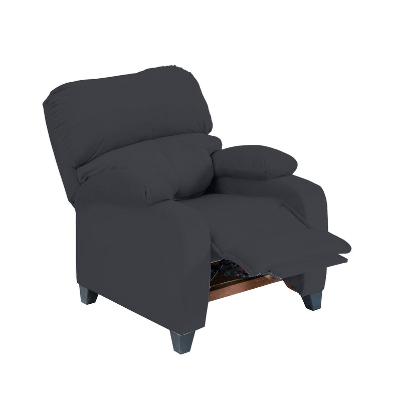 Velvet Classic Recliner Chair - Dark Grey - NZ71