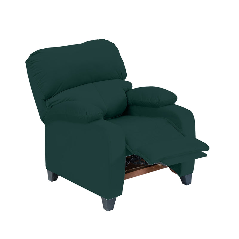 Velvet Classic Recliner Chair - Dark Green - NZ71