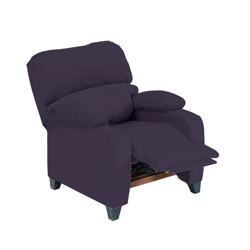 Velvet Classic Recliner Chair - Dark Purple - NZ71