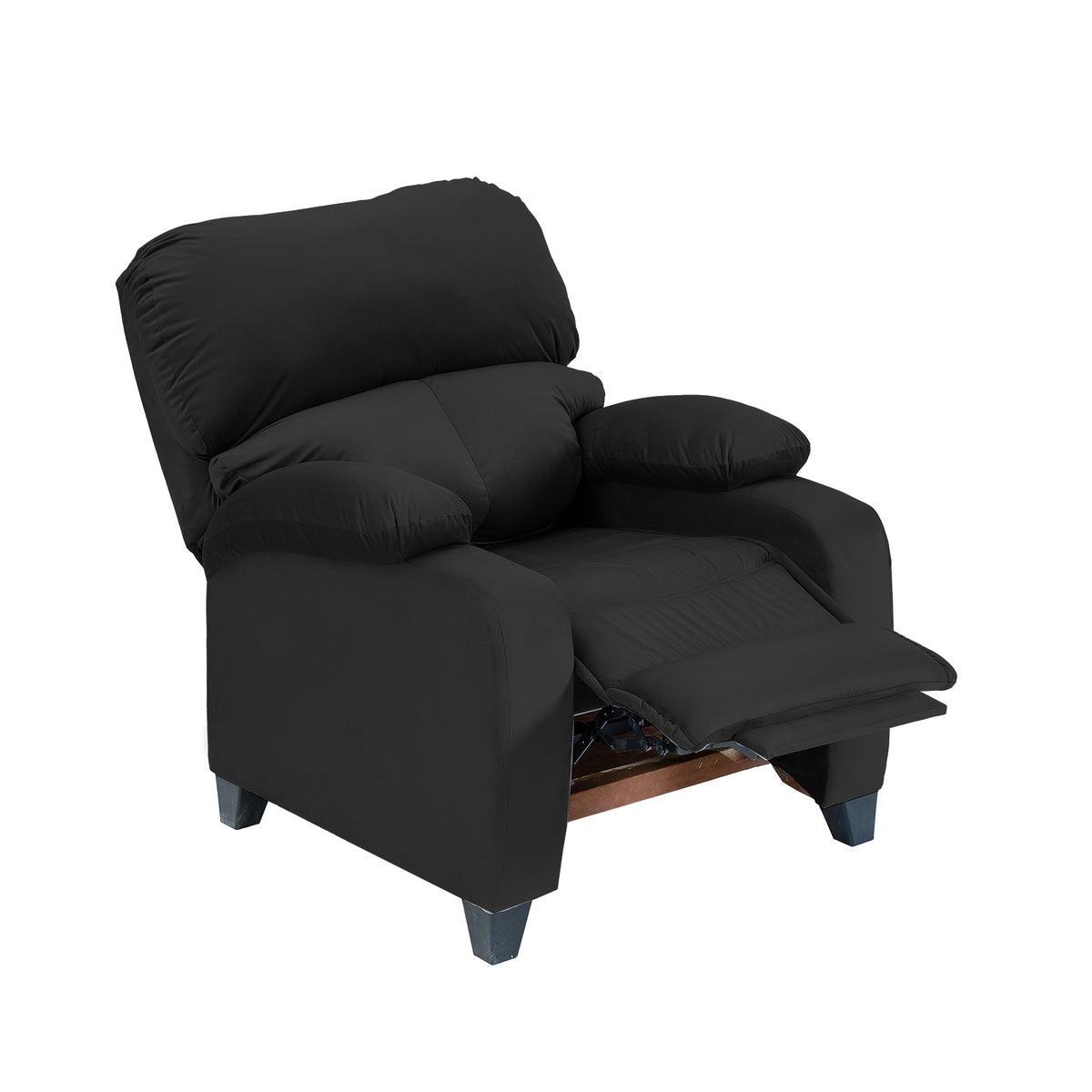 Velvet Classic Recliner Chair - NZ71 Black