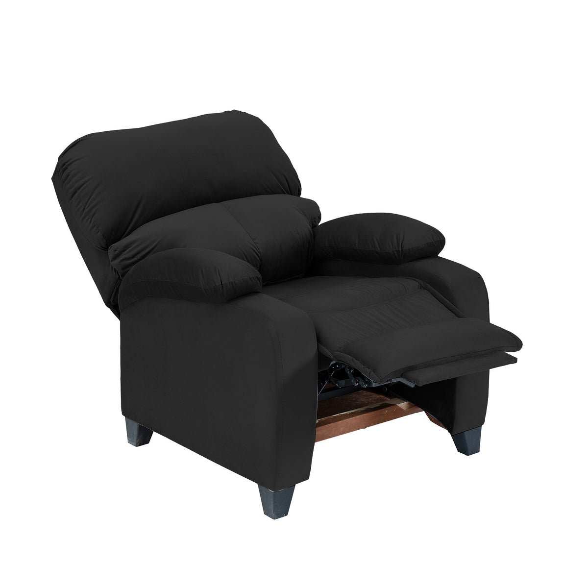Velvet Classic Recliner Chair - NZ71 Black