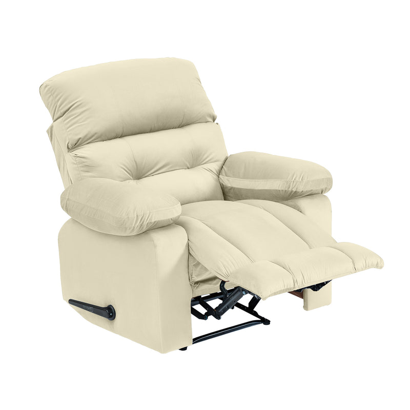 Velvet Classic Recliner Chair - Light Beige - NZ60