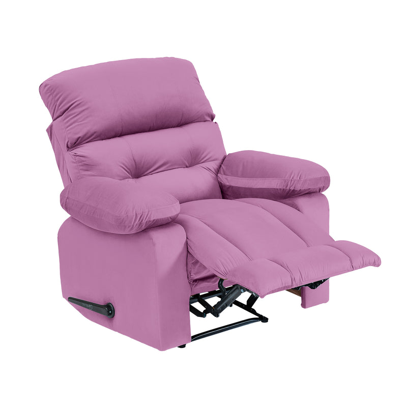 Velvet Rocking & Rotating Recliner Chair - Light Purple - NZ60