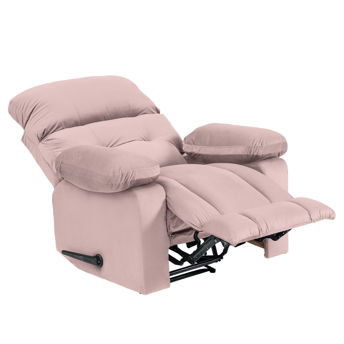 Velvet Recliner Chair - NZ60 Light Pink Rocking & Rotating