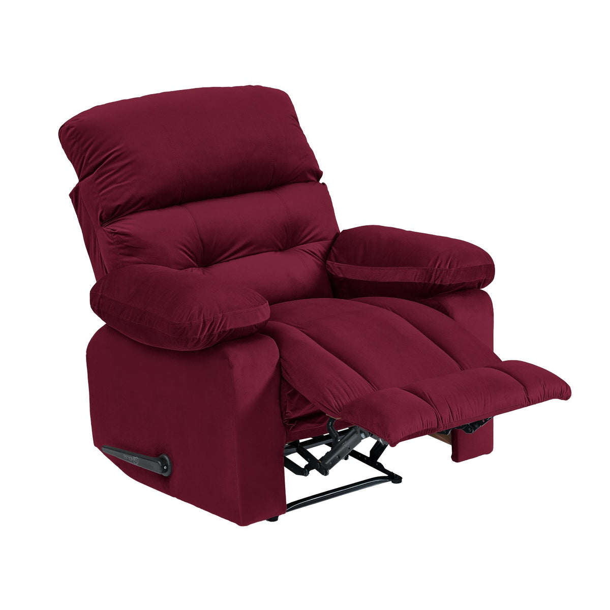 Velvet Recliner Chair - NZ60 Burgundy Rocking & Rotating