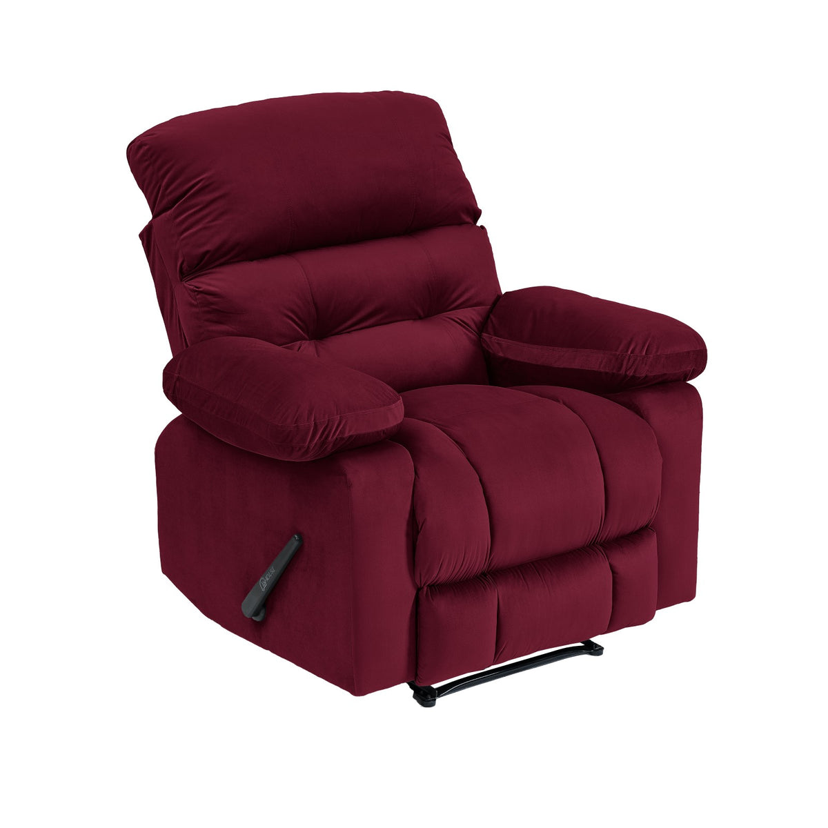 Velvet Recliner Chair - NZ60 Burgundy Rocking & Rotating