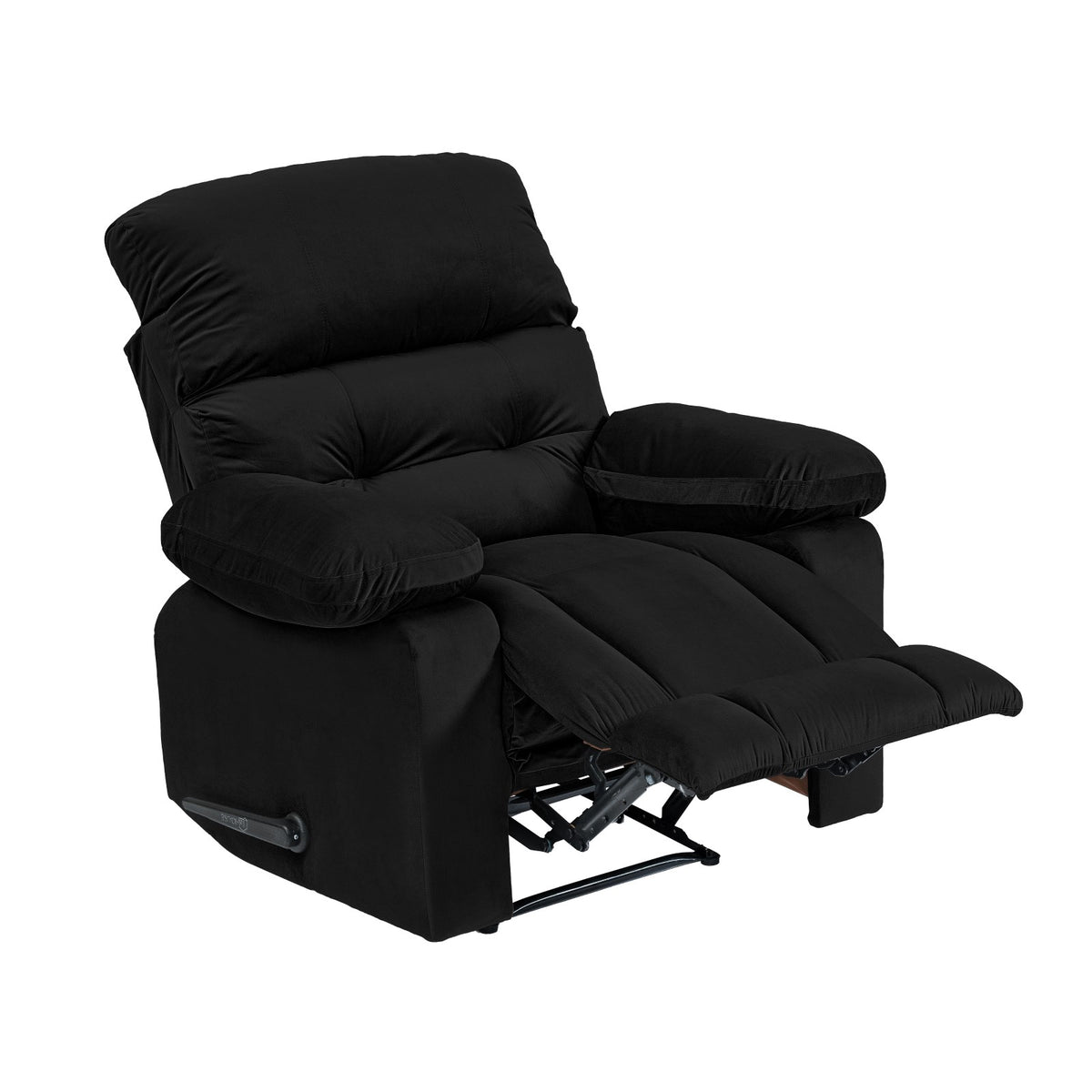 Velvet Recliner Chair - NZ60 Black Rocking & Rotating