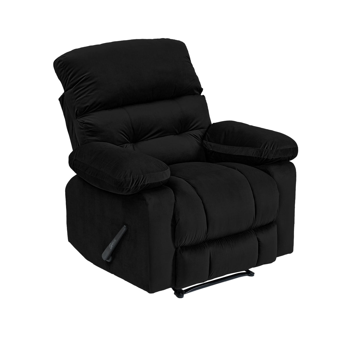 Velvet Recliner Chair - NZ60 Black Rocking & Rotating