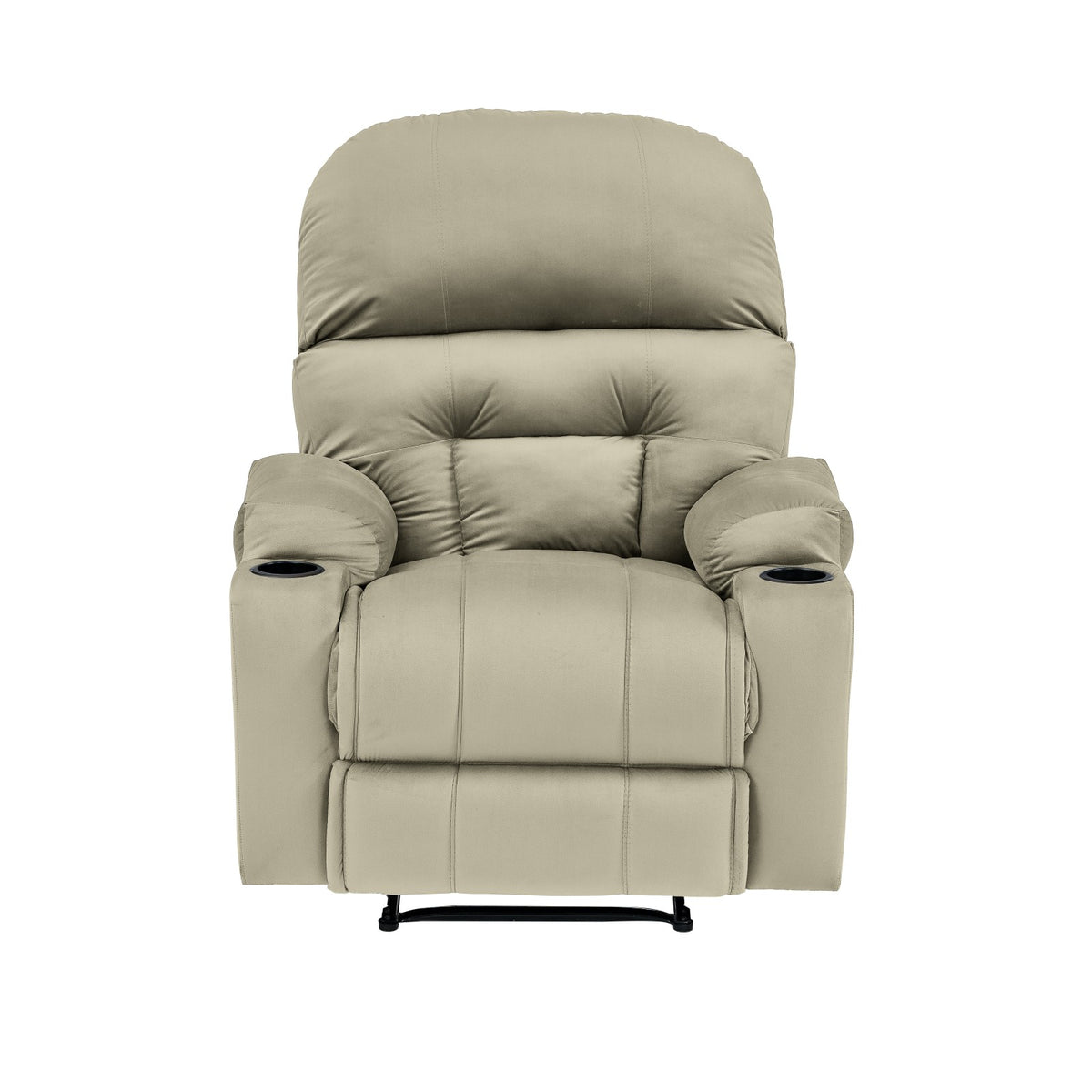Velvet Cinematic Recliner Chair with Cups Holder - NZ80 Light Beige Classic