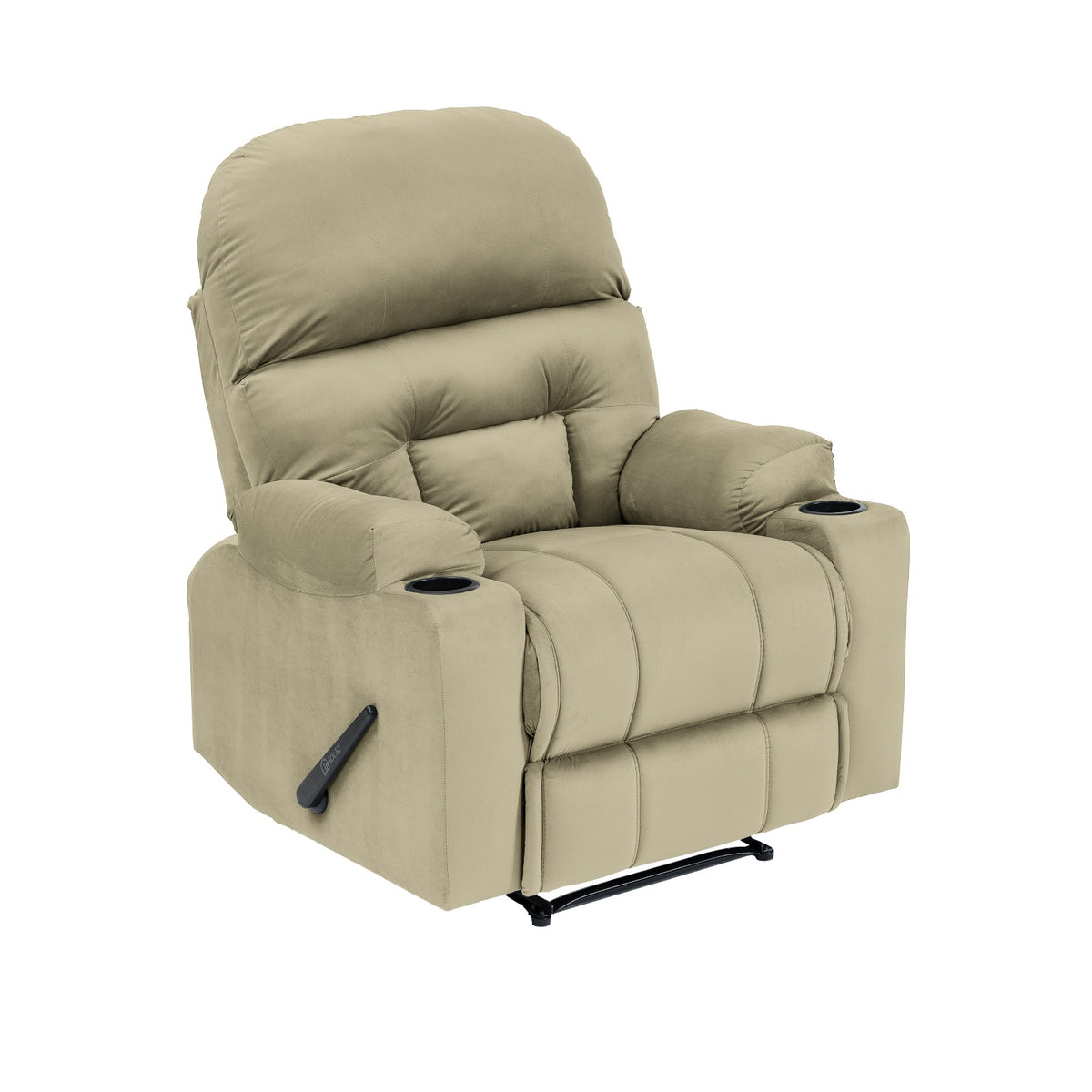 Velvet Cinematic Recliner Chair with Cups Holder - NZ80 Dark Ivory Rocking