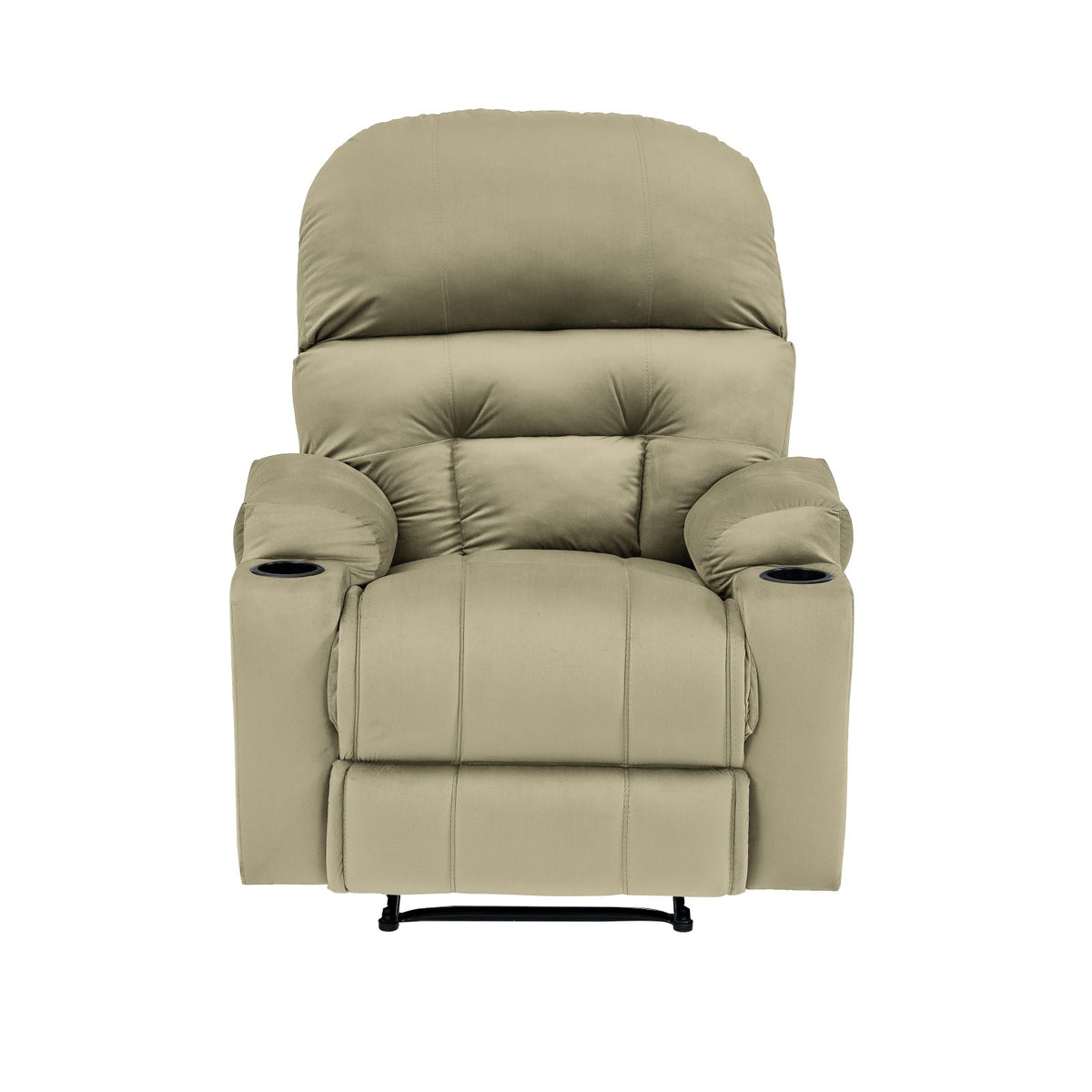 Velvet Cinematic Recliner Chair with Cups Holder - NZ80 Dark Ivory Classic