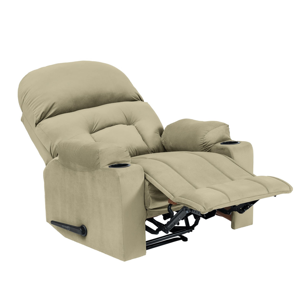 Velvet Cinematic Recliner Chair with Cups Holder - NZ80 Dark Ivory Classic