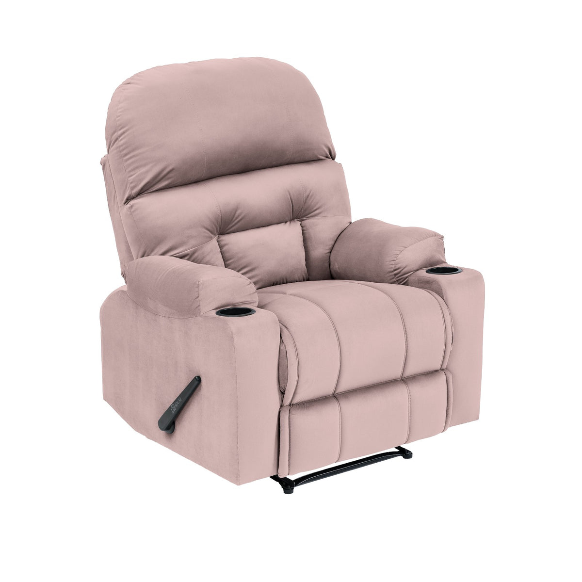 Velvet Cinematic Recliner Chair with Cups Holder - NZ80 Light Pink Rocking