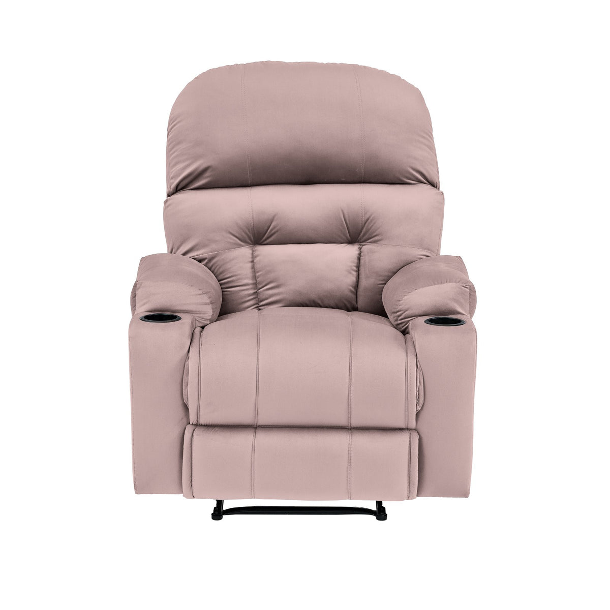Velvet Cinematic Recliner Chair with Cups Holder - NZ80 Light Pink Rocking
