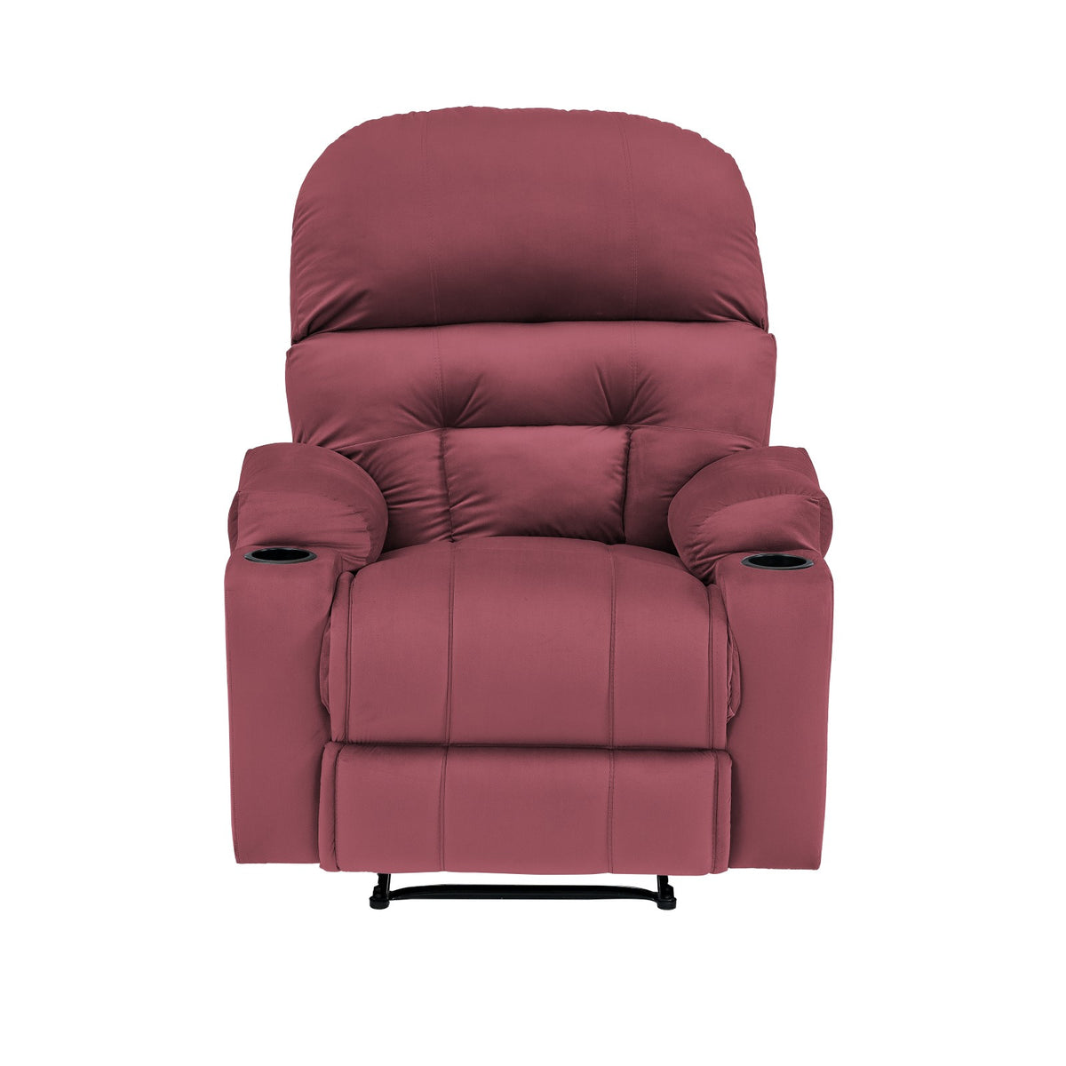Velvet Cinematic Recliner Chair with Cups Holder - NZ80 Dark Pink Rocking